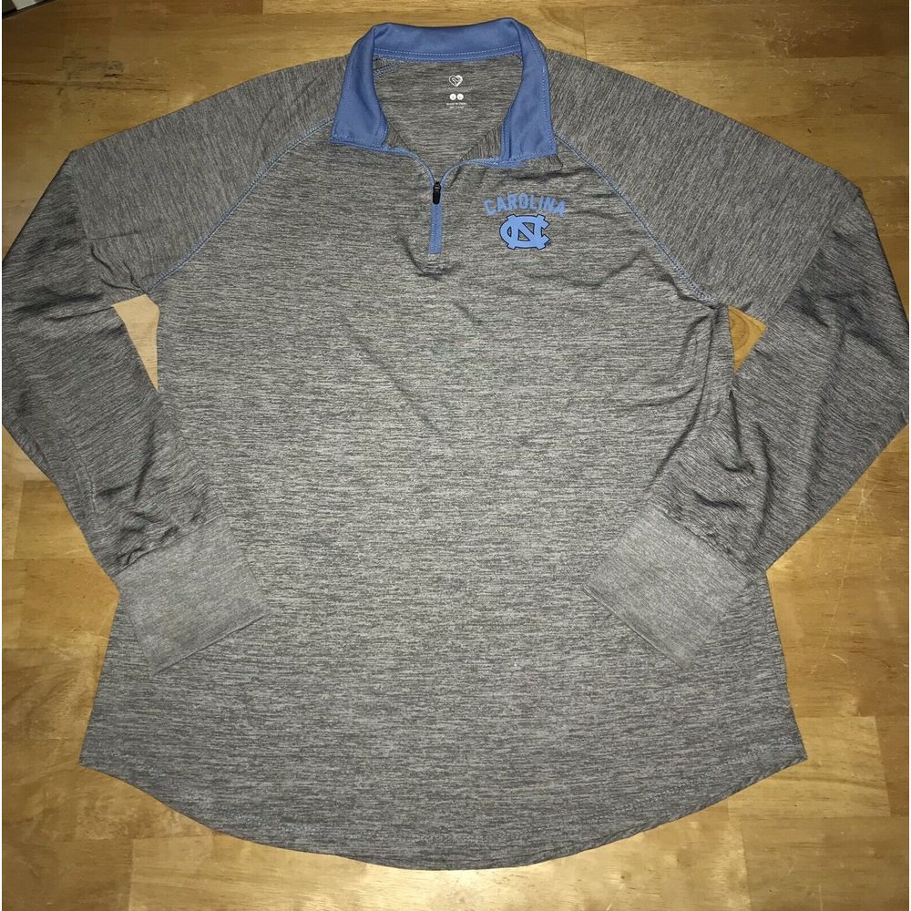 Colosseum Athletics UNC Tar Heels Quarter Zip LS Lightweight Shirt Size XL Gray